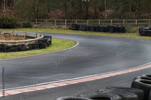 Photo: Motor Racing Track corner with tyre wall Motor Racing Track corner with tyre wall
