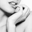 Black and white fashion abstract portrait of beautiful woman