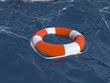 render of a lifebelt in the stormy ocean