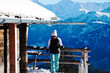 Woman nordic walking Woman nordic walking