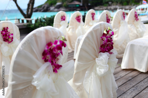 Photo: wedding venue set-up at the beach. wedding venue set-up at the beach.