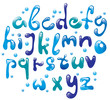 Cute glossy blue alphabet Cute glossy blue alphabet