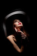 Photo: girl in a broad-brimmed hat girl in a broad-brimmed hat