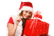 Young girl with Christmas gifts Young girl with Christmas gifts