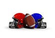 Football ball with two helmet