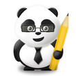 Business Panda with pencil