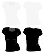 women's t-shirt template, vector
