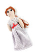 Voodoo doll girl isolated on white