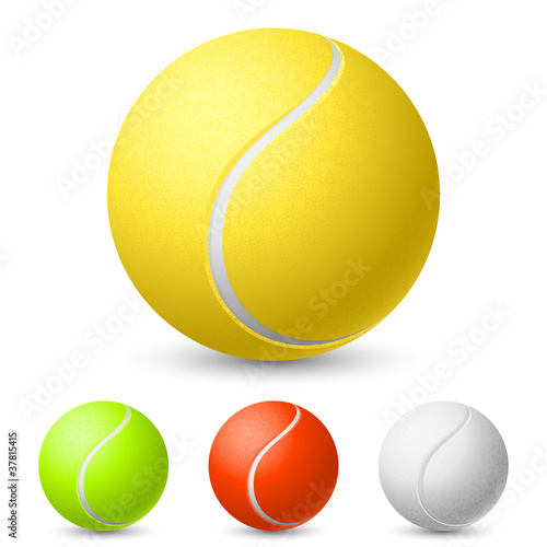 Vector: Realistic tennis ball in different colors Realistic tennis ball in different colors
