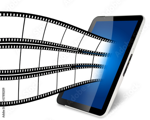 Illustration: Tablet mit Filmstreifen Tablet mit Filmstreifen