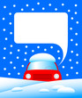 Red car in snow