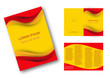 Editable brochure, Spain flag background # Vector