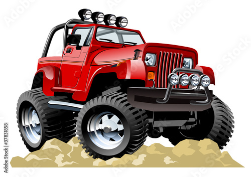 Vector: Vector cartoon jeep one-click repaint Vector cartoon jeep one-click repaint
