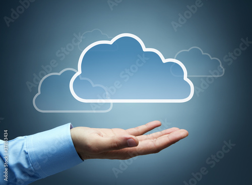 Photo: Cloud computing concept with copy space Cloud computing concept with copy space