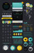 Elements of Infographics with buttons and menus
