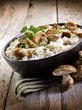 risotto with cep edible mushrooms