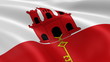 Gibraltarian flag in the wind. Part of a series. Gibraltarian flag in the wind. Part of a series.