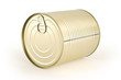 Gold colored food tin can