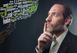 Thoughtful Businessman - business tag cloud
