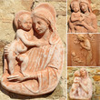 collage with Madonna and child ( detail from  Impruneta in Tusca