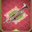 Vintage illustration with trumpet.