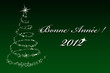 Bonne année 2012 sapin vert