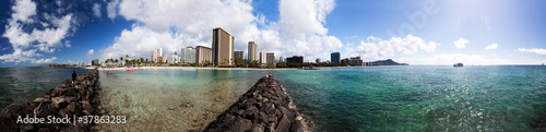Foto: Panorama von Waikiki, Honolulu, Hawaii Panorama von Waikiki, Honolulu, Hawaii