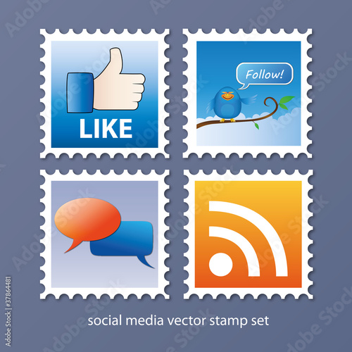 Vektor: social media stamps social media stamps