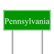 Pennsylvania green road sign