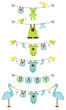 Vector Set of Baby Themed Clotheslines