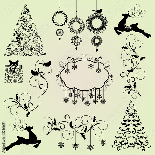 Illustration: Christmas Design Elements Vector Set Christmas Design Elements Vector Set