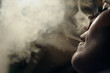 Female smoking cigarette