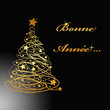Bonne année sapin doré
