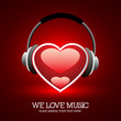 We Love Music - Heart With Headphone