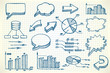 Hand-drawn finance illustration set