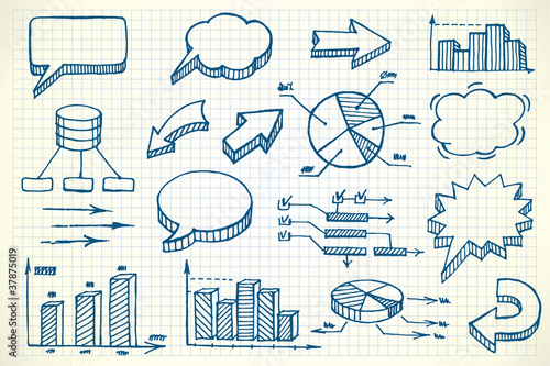 Vektor: Hand-drawn finance illustration set Hand-drawn finance illustration set
