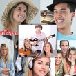 young people playing guitar, listening music