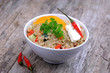 Photo: Quinoa salad with veggies and chili peppers Quinoa salad with veggies and chili peppers