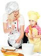 Foto: Two chefs rubs cream cake Two chefs rubs cream cake