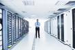 young it engeneer in datacenter server room