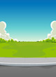 Pavement And Green Park Background