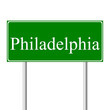 Philadelphia green road sign