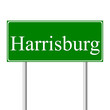 Harrisburg green road sign