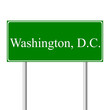 District of Columbia green road sign District of Columbia green road sign