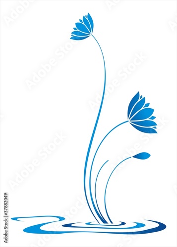 Vector: water lily plant , Eco friendly logo design water lily plant , Eco friendly logo design