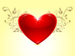 ABSTRACT GLOSSY HEART WITH FLORAL