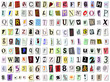 Vector: Torn paper font Torn paper font