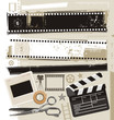 Grungy film and movie design elements