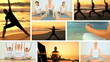 Montage of Yoga Fitness Lifestyle