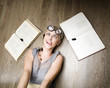 portrait of crazy student